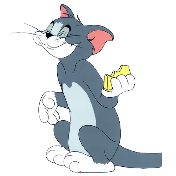Cartoon Cat Holding Cheese