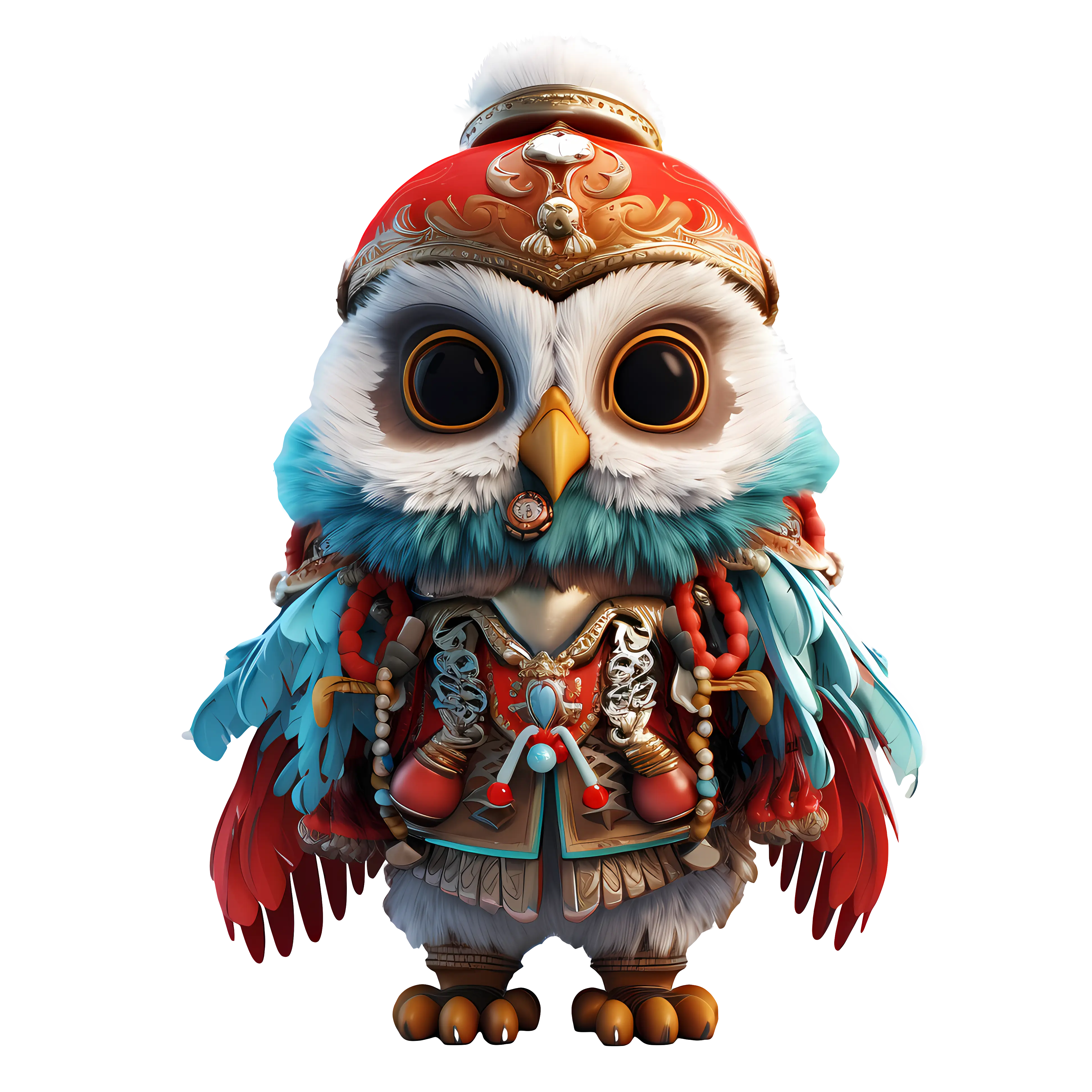 Decorative Owl in Traditional Costume
