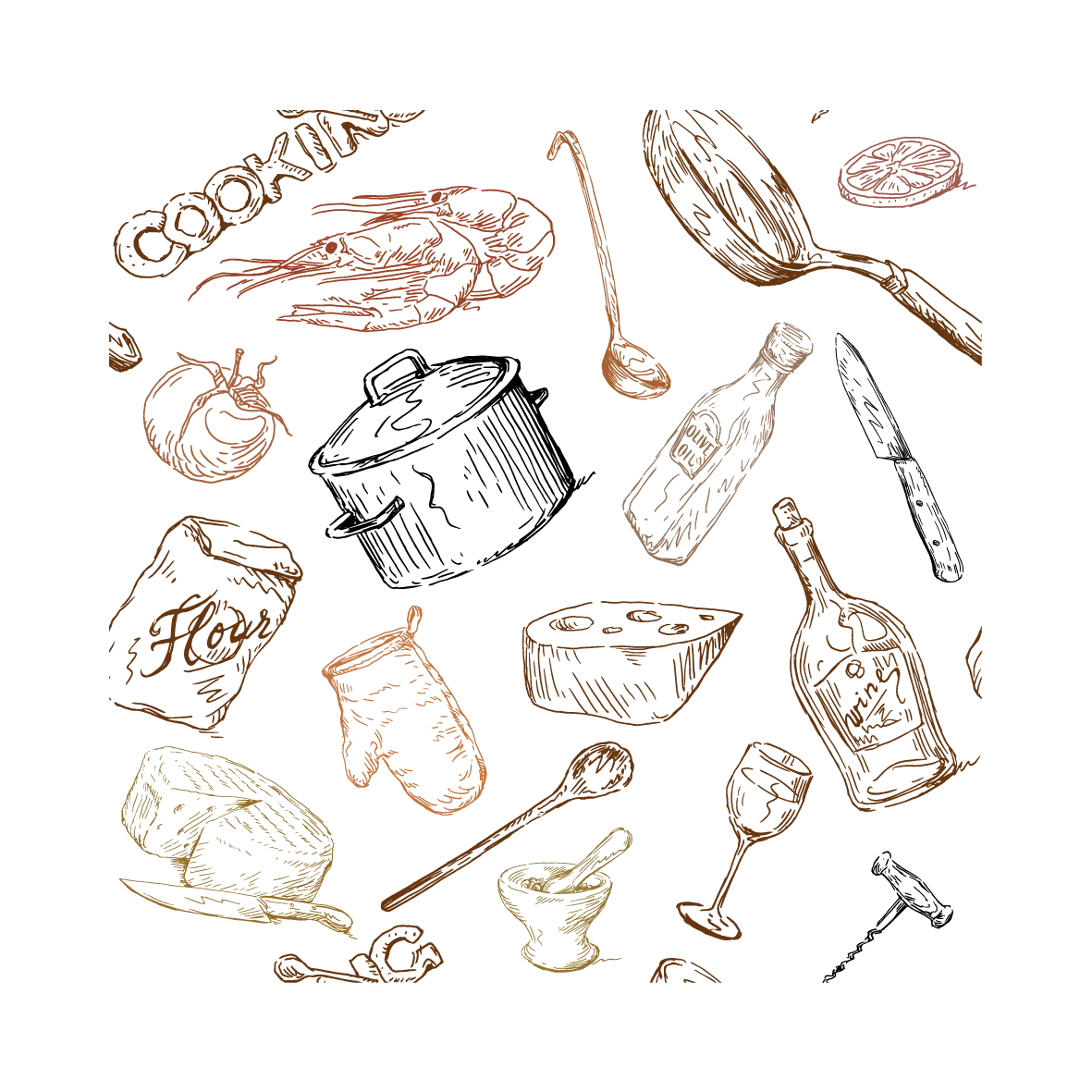 Doodle of Cooking Utensils