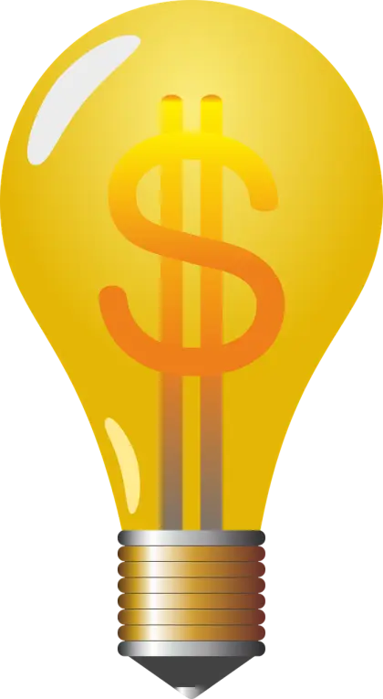 Yellow Lightbulb with Dollar Sign for Finance Ideas