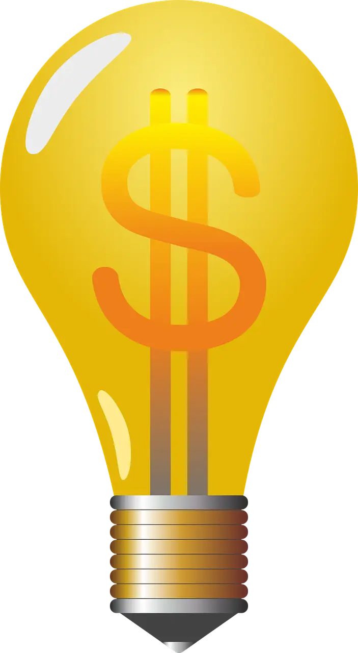 Yellow Lightbulb with Dollar Sign for Finance Ideas