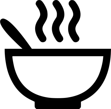 Black Steaming Bowl Icon