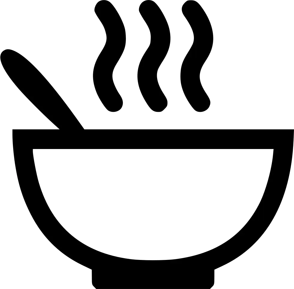 Black Steaming Bowl Icon