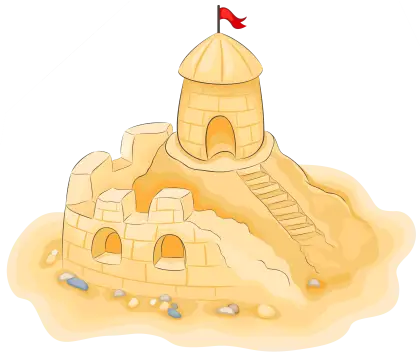 Cute Sandcastle on the Beach