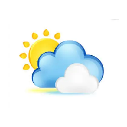 Partly Sunny with Clouds Weather Illustration