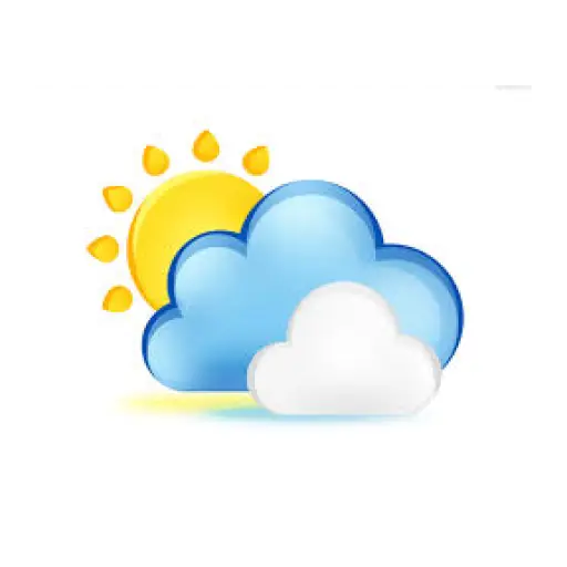 Partly Sunny with Clouds Weather Illustration