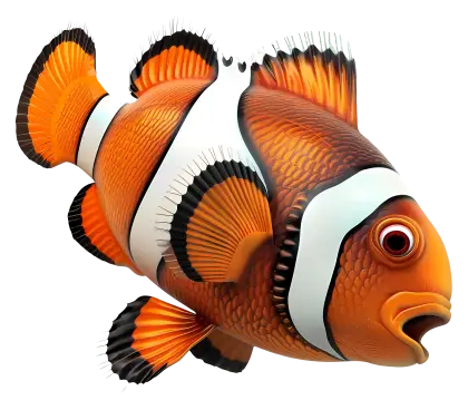 Vivid Cartoon Illustration of Clownfish