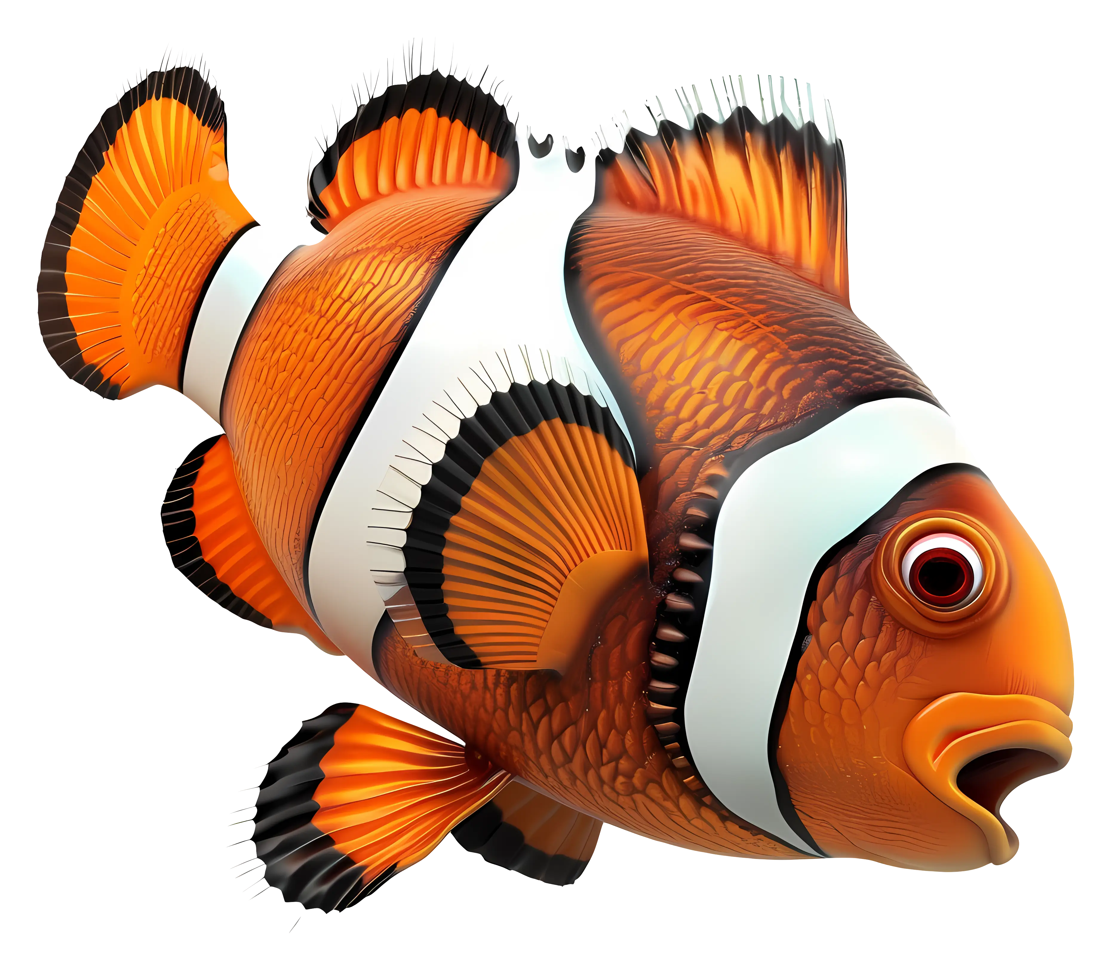 Vivid Cartoon Illustration of Clownfish