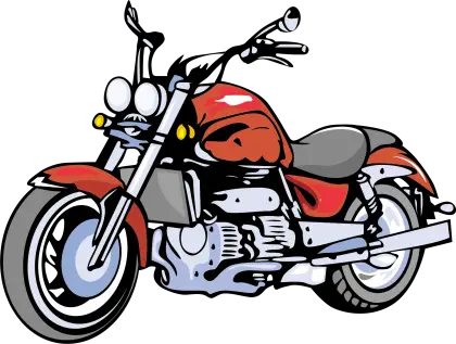 Red Motorcycle Cartoon Illustration