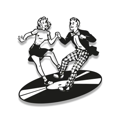 Retro Dancing Couple Illustration