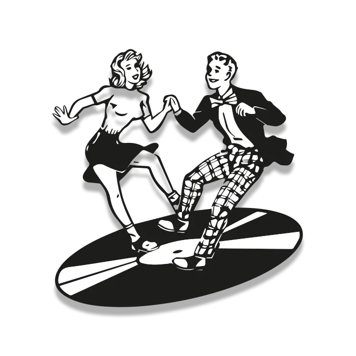 Retro Dancing Couple Illustration