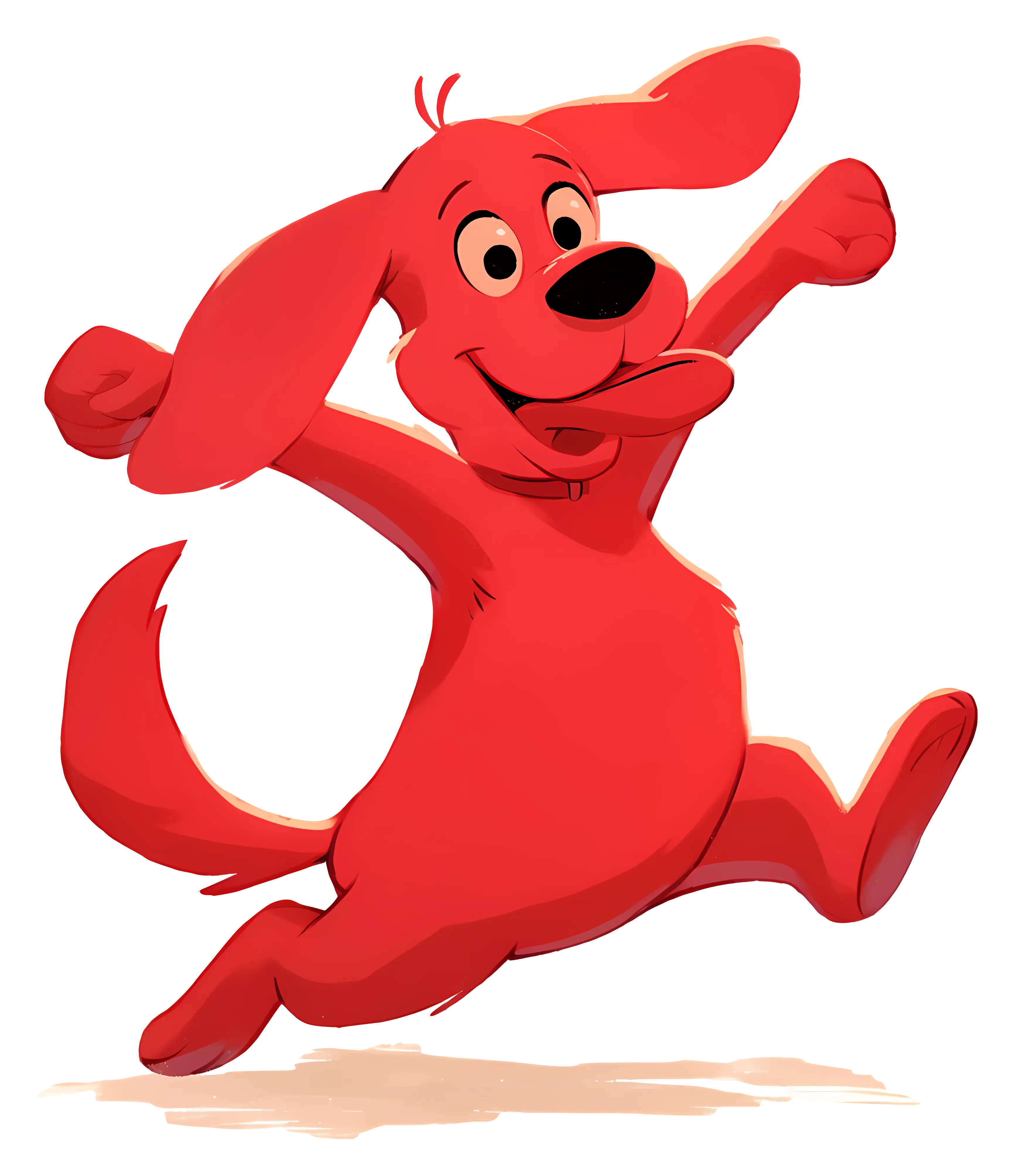 Red Cartoon Dog Character Illustration