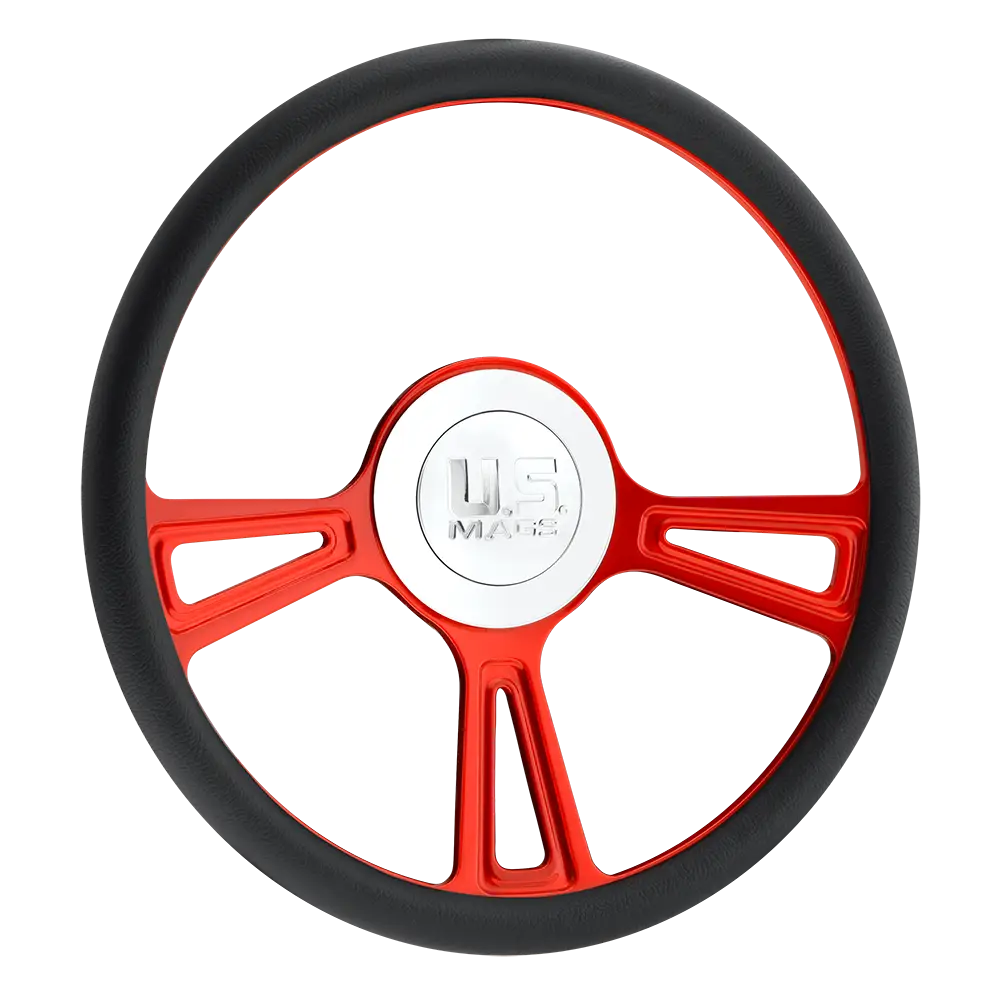 Red and Black Steering Wheel for Vehicles