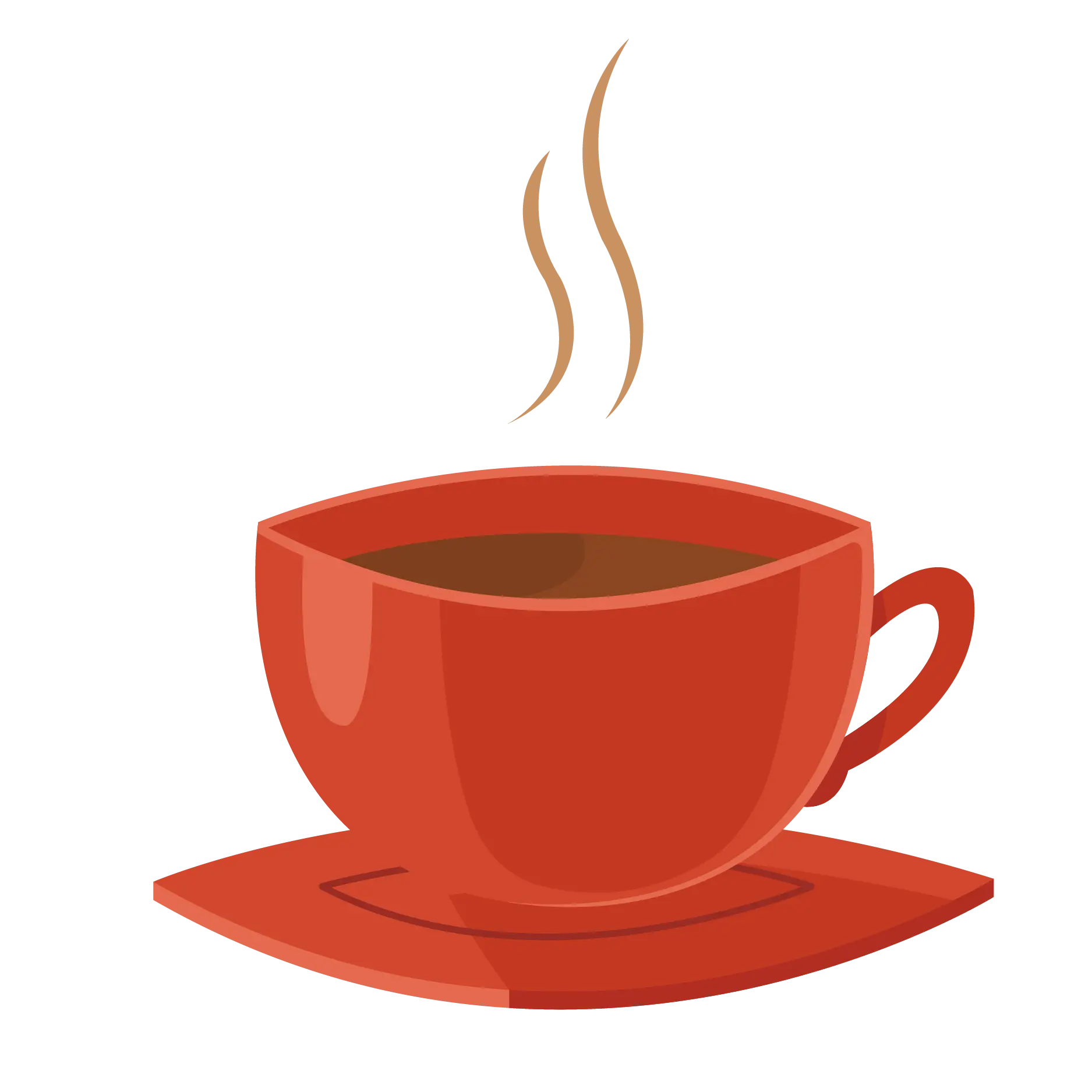 Red Cup of Steaming Coffee for Morning Relaxation