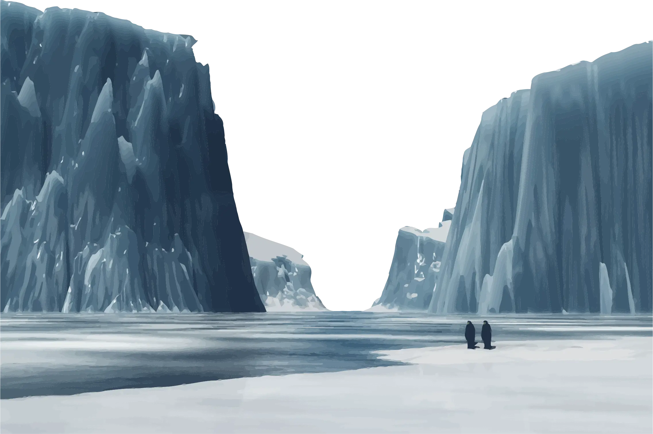 Icy Landscape with Towering Glaciers
