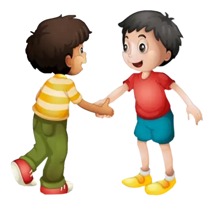 Cartoon Children Shaking Hands