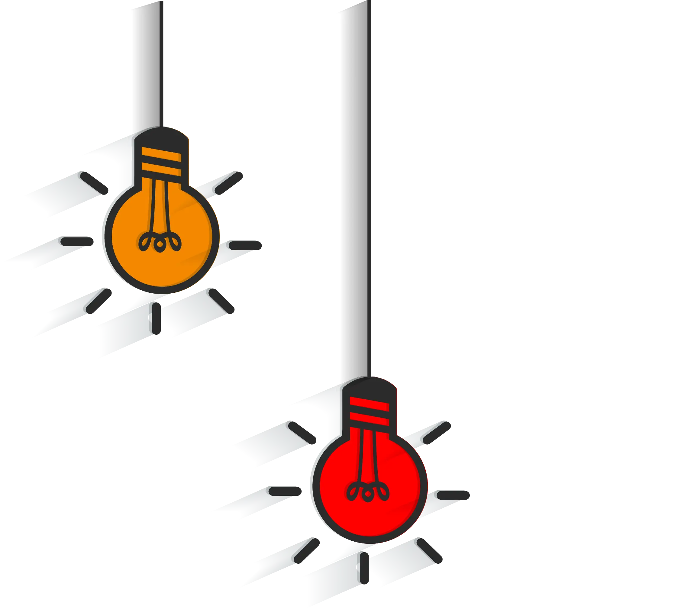 Hanging Red and Orange Light Bulbs for Decoration