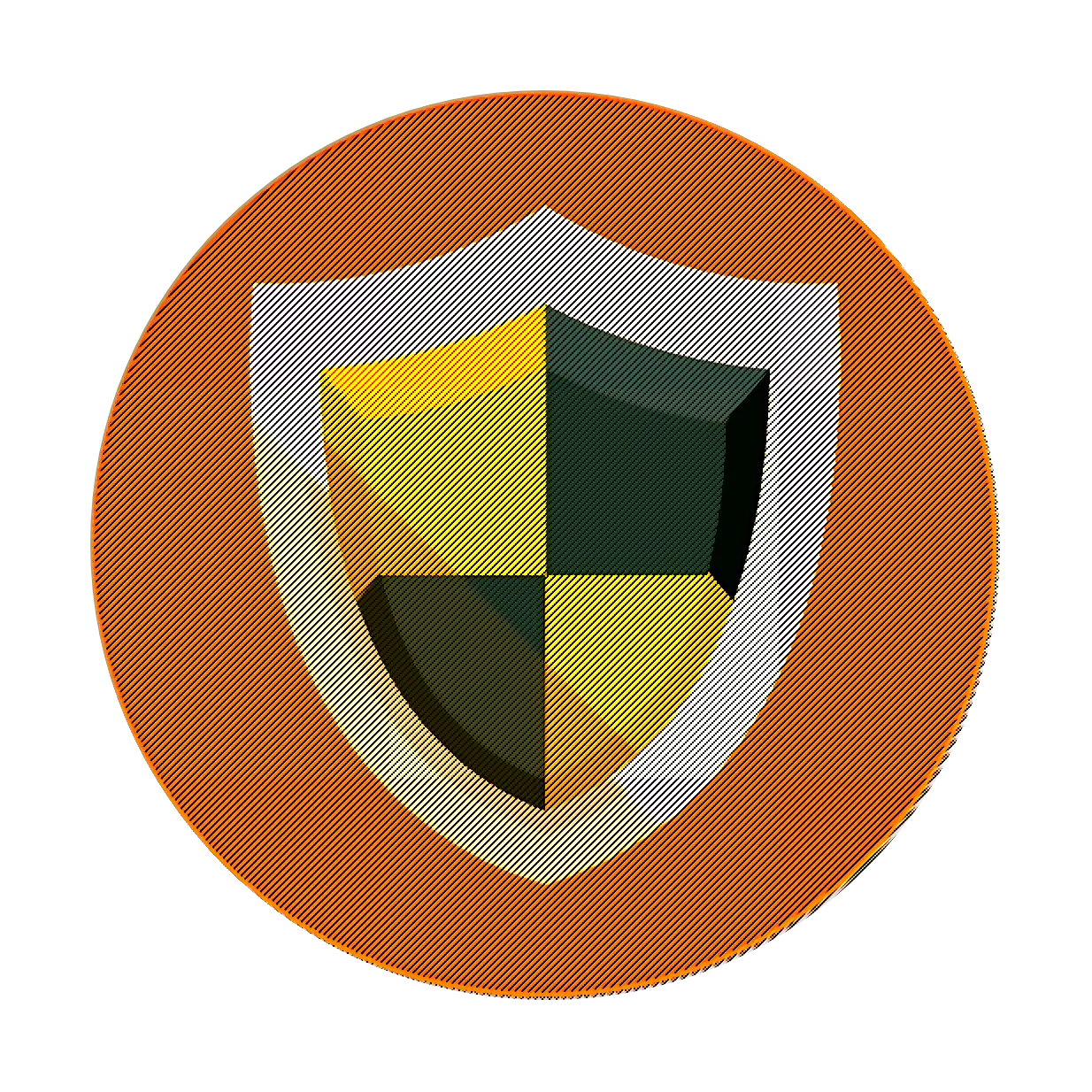 Shield Protection Symbol in Orange