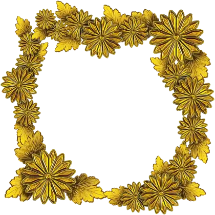 Golden Floral Frame Decoration