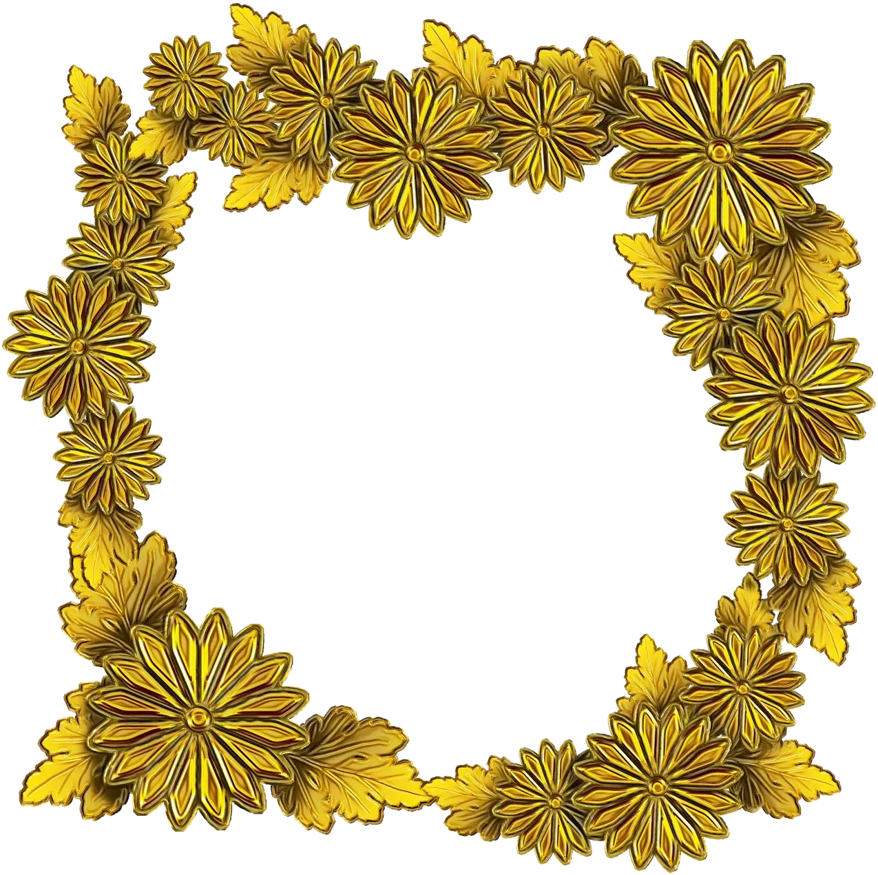 Golden Floral Frame Decoration