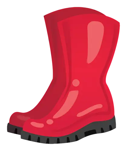 Red Rain Boots for Wet Weather