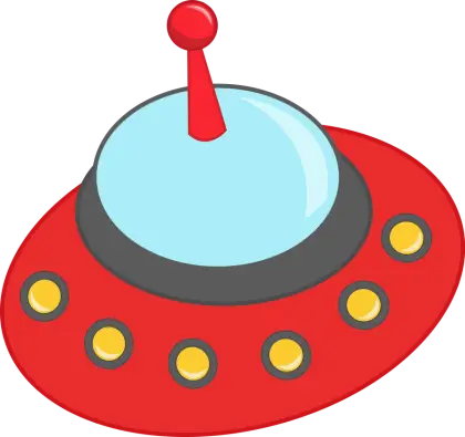 Red UFO Cartoon Illustration