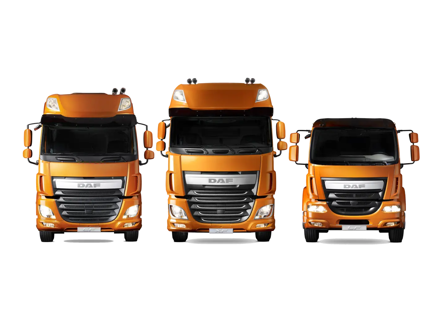 Fleet of Orange Trucks for Transportation
