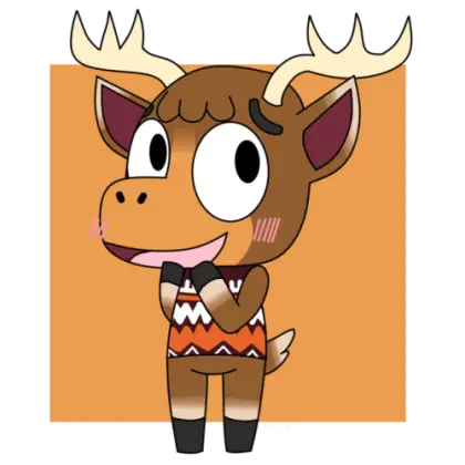 Cute Cartoon Deer with Antlers
