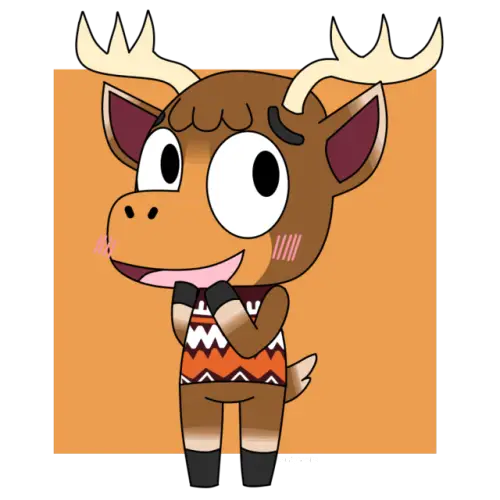 Cute Cartoon Deer with Antlers