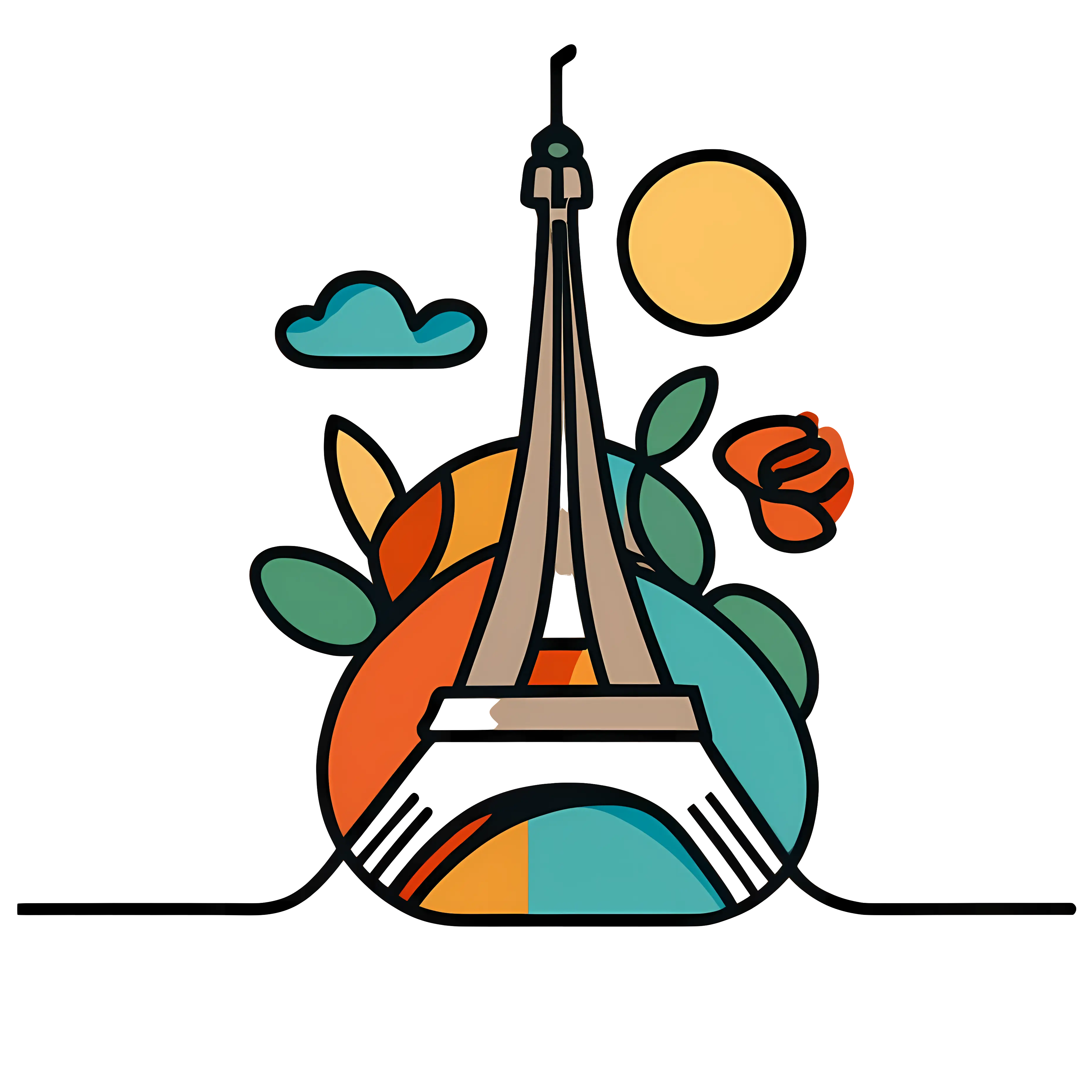 Colorful Eiffel Tower Illustration