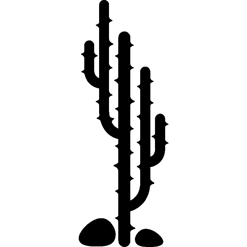 Black Silhouette of a Cactus