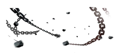 Shattered Metal Chain Symbolizing Freedom