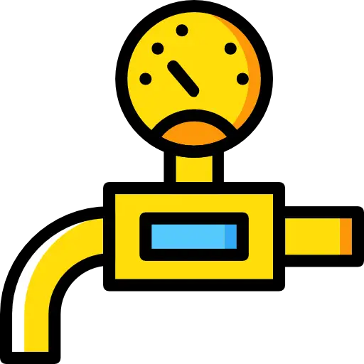 Illustration of Yellow Pressure Gauge Device