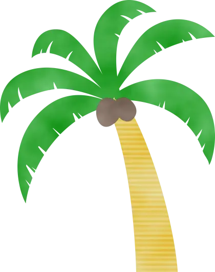 Tropical Green and Yellow Palm Tree Design