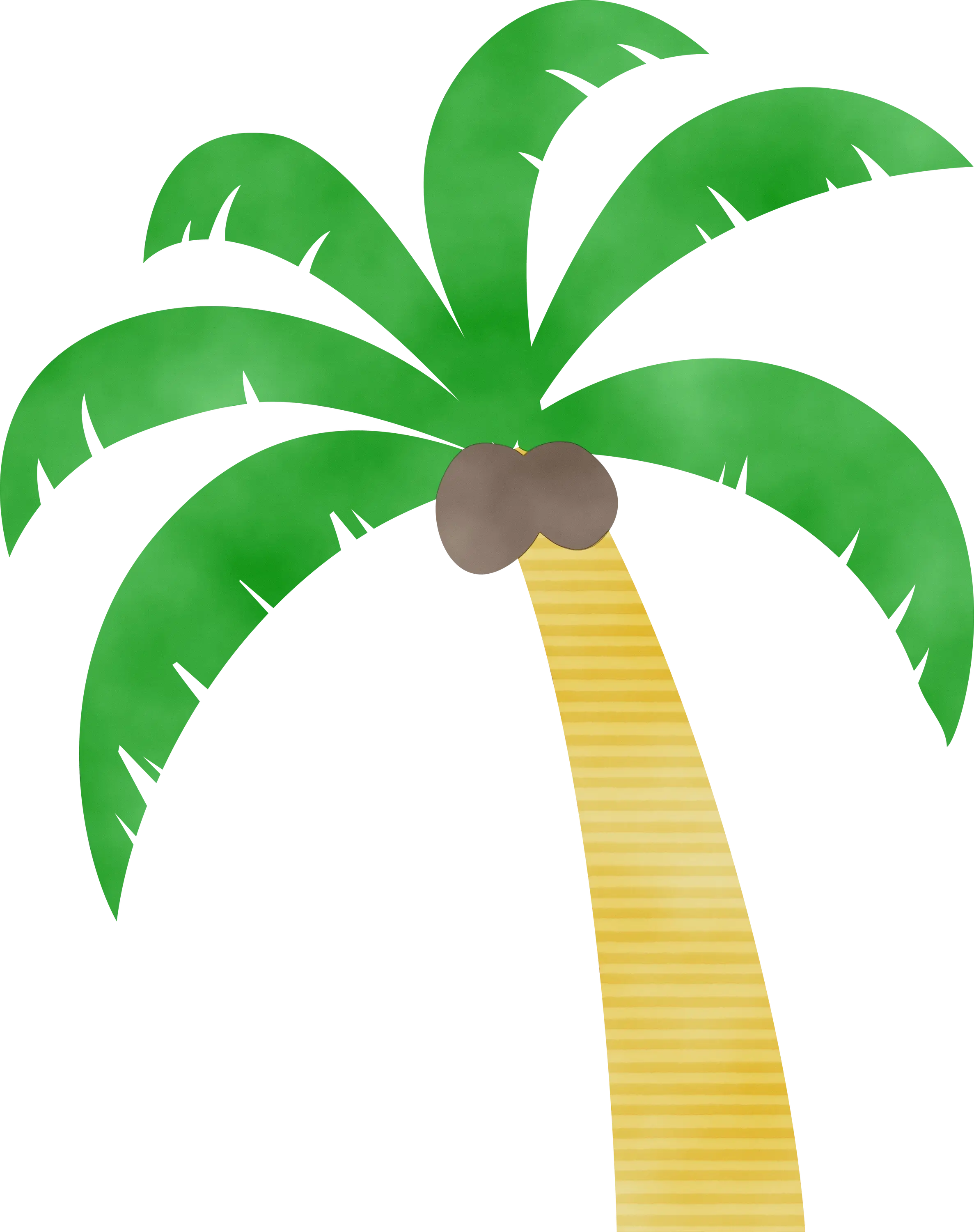 Tropical Green and Yellow Palm Tree Design
