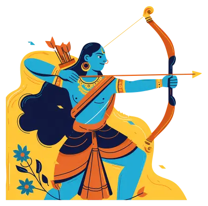 Mythological Blue-Skinned Archer
