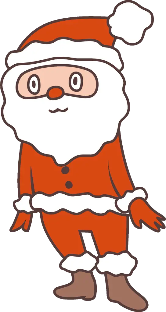 Cartoon Santa Claus in Red Suit