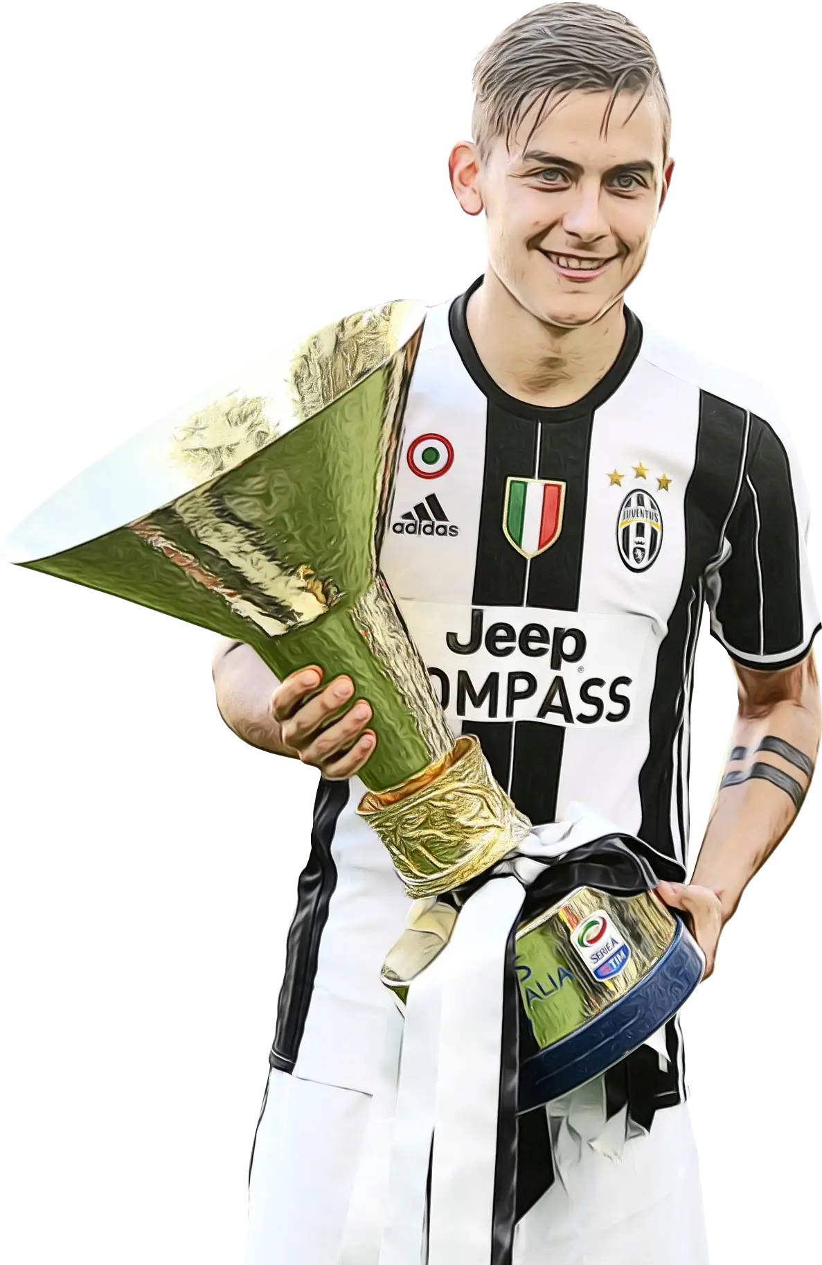 Footballer Holding Trophy Illustration
