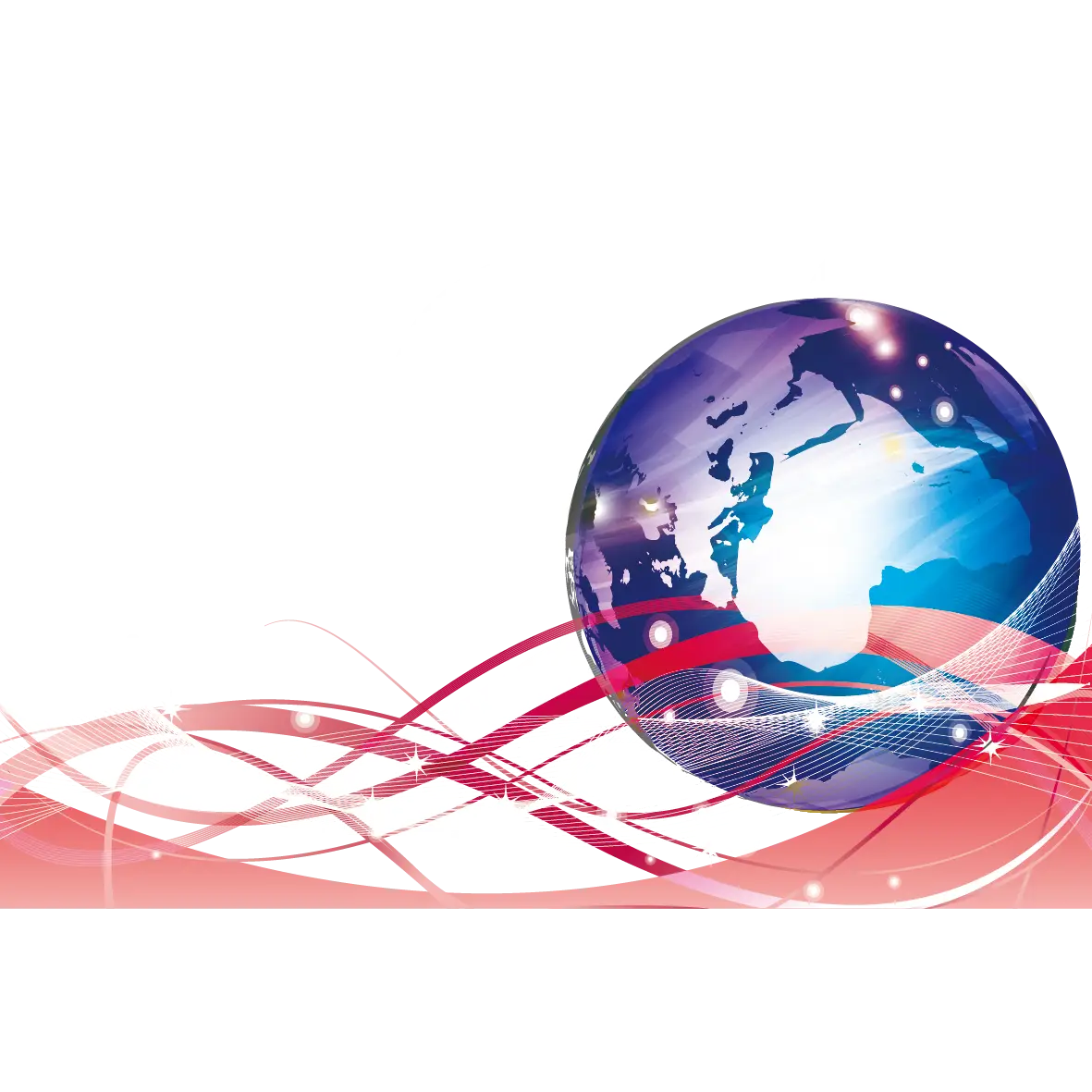 Globe with Red Swirls