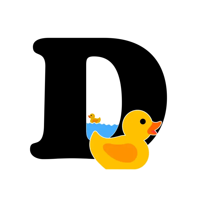 Letter D with Duck Illustration