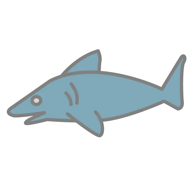 Cartoon Illustration of a Blue Fish