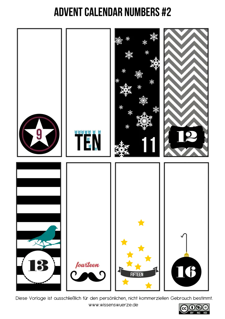 Advent Calendar Numbers for Christmas