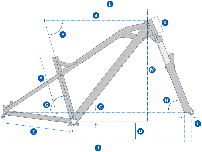 Technical Bicycle Frame Diagram Illustration