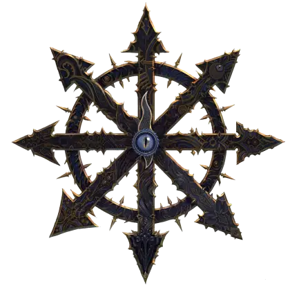 Fantasy chaos star emblem with spikes