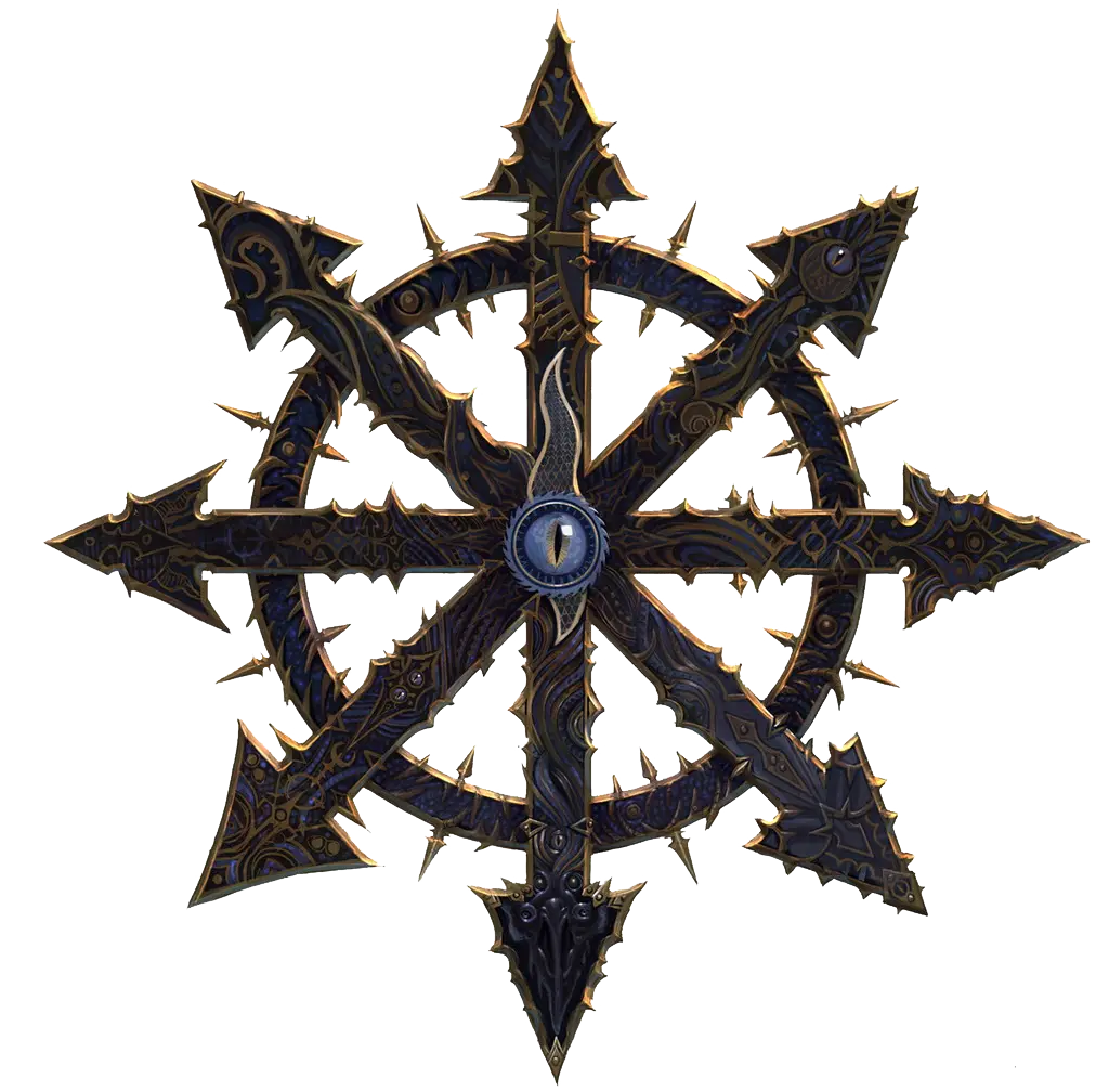 Fantasy chaos star emblem with spikes