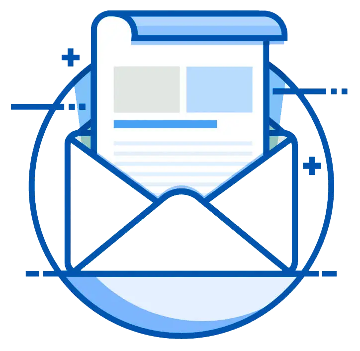 Blue Digital Email Icon for Communication