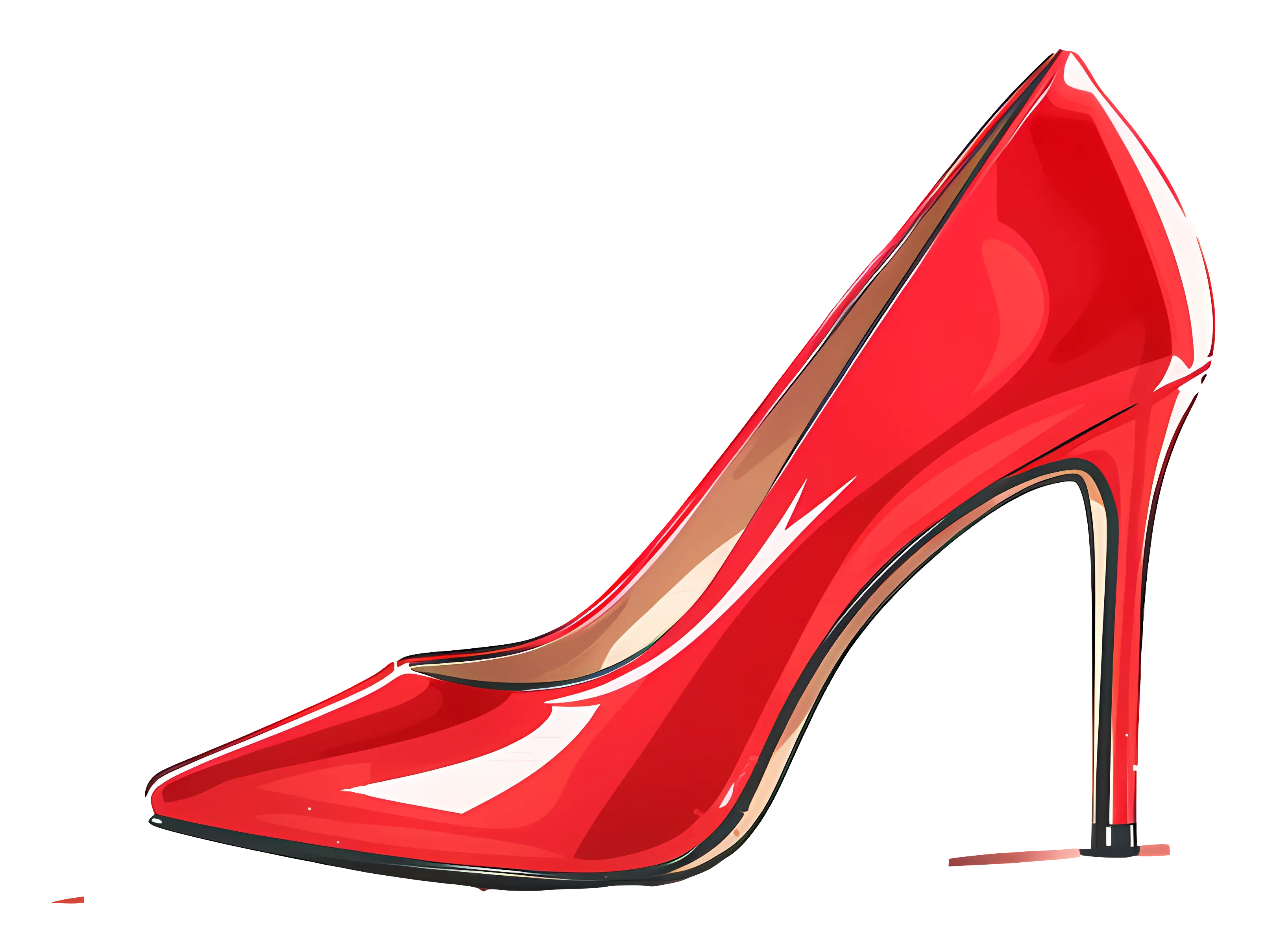 Stylish Red High-Heeled Shoe Illustration