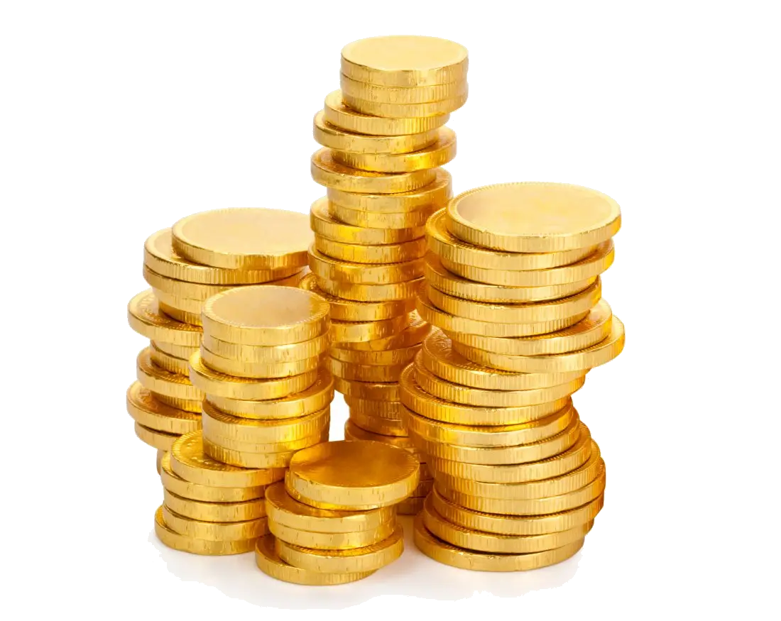 Shiny Stacks of Gold Coins Representing Wealth and Success