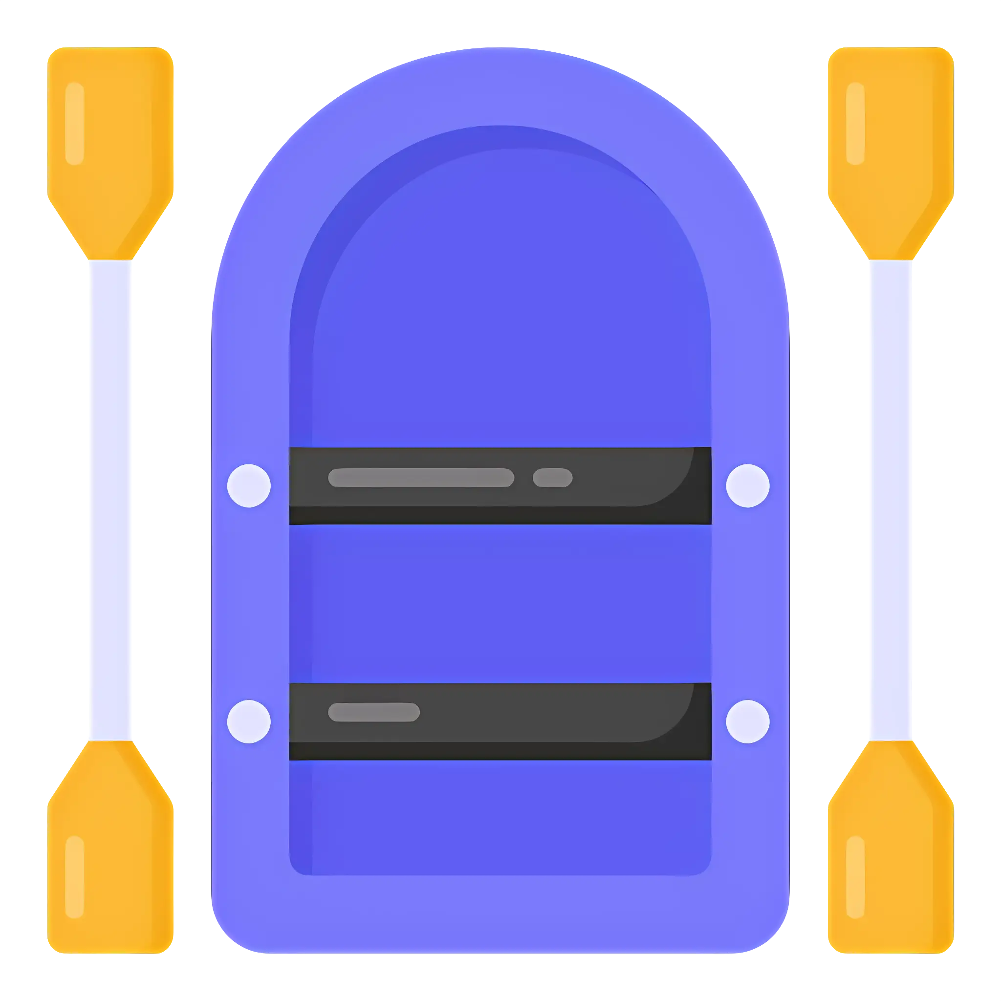 Blue Boat with Oars
