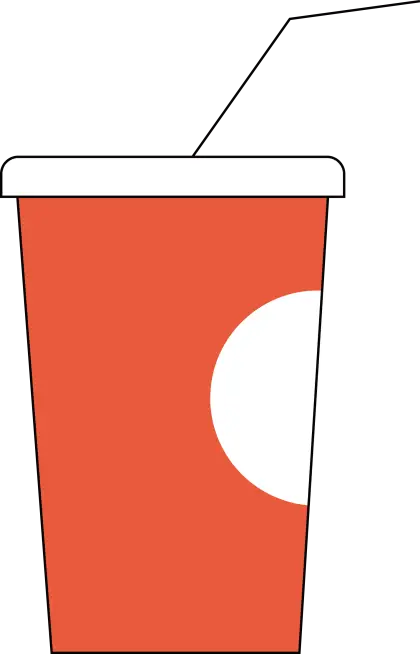 Red Drink Cup with Straw